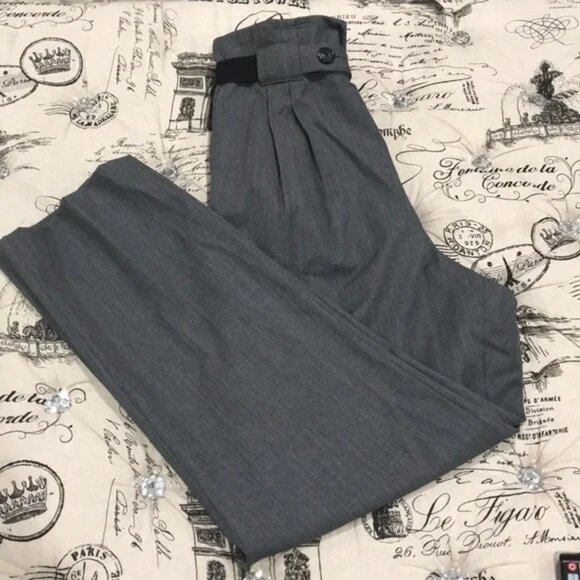 Helmut Lang Paperbag Waist Wool Gabardine Pants - Picture 6 of 8